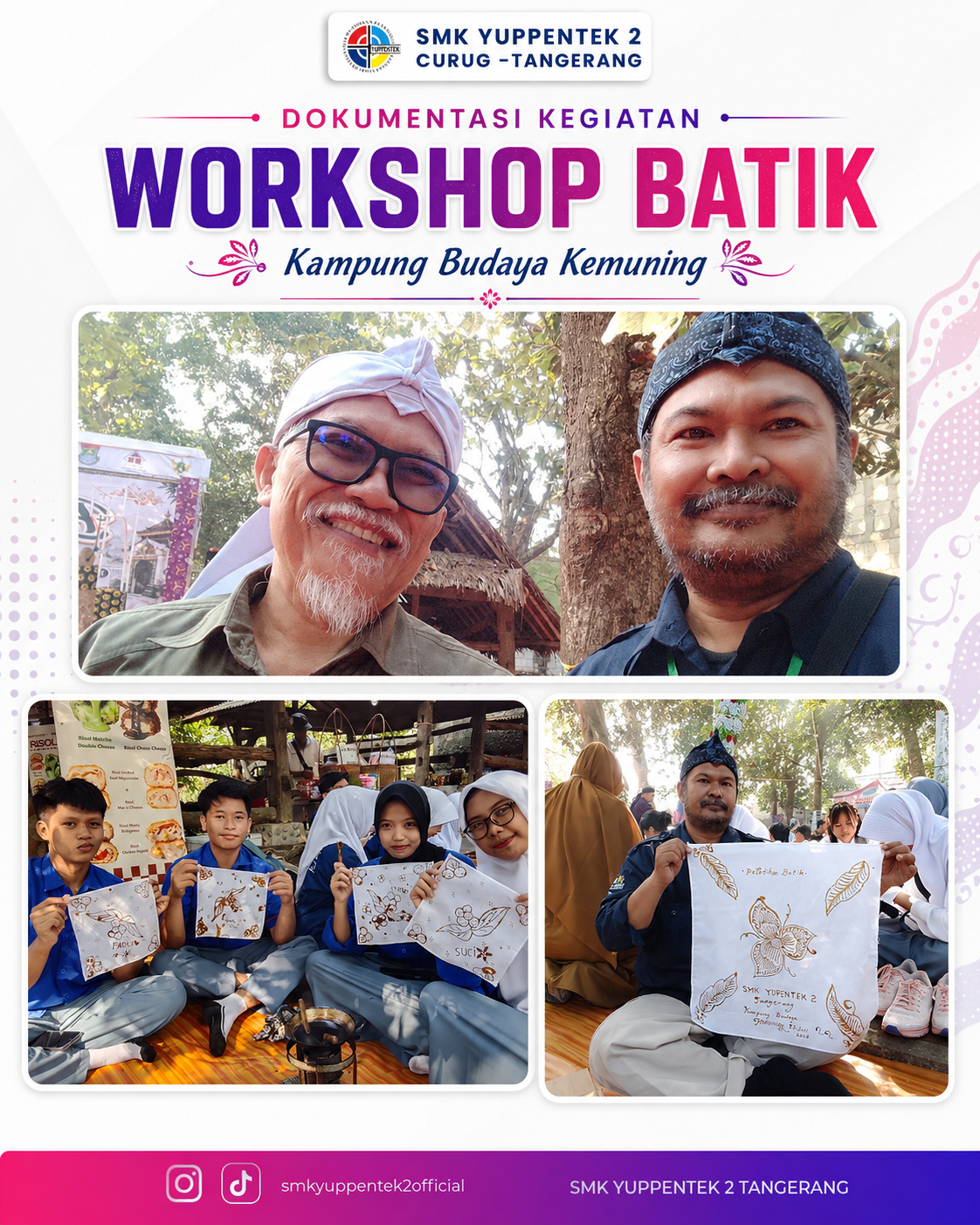 Siswa SMK Yuppentek 2 Tangerang Belajar Membatik di Kampung Budaya Kemuning