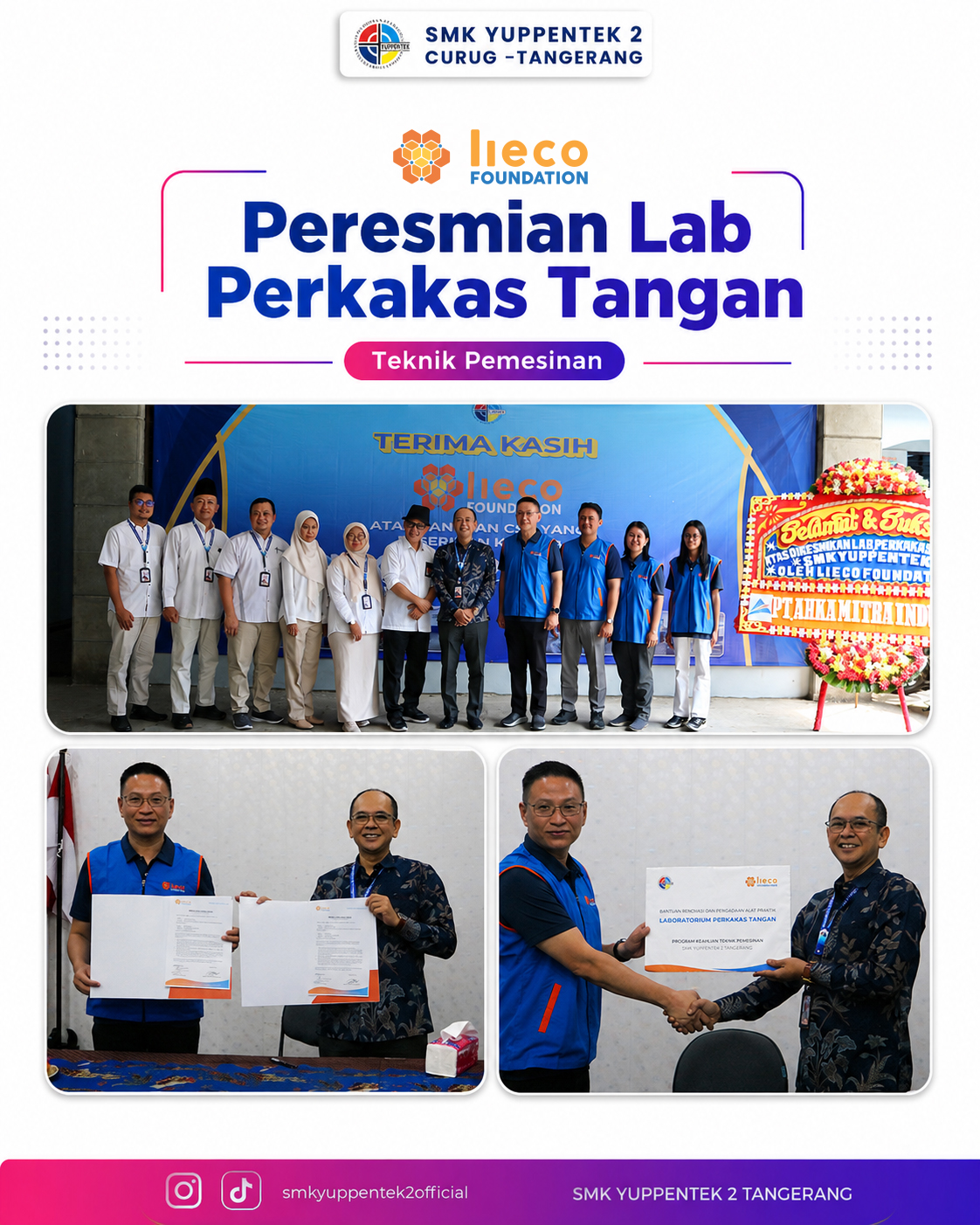 Peresmian Laboratorium Perkakas Tangan Program Keahlian Teknik Pemesinan SMK YUPPENTEK 2 Tangerang