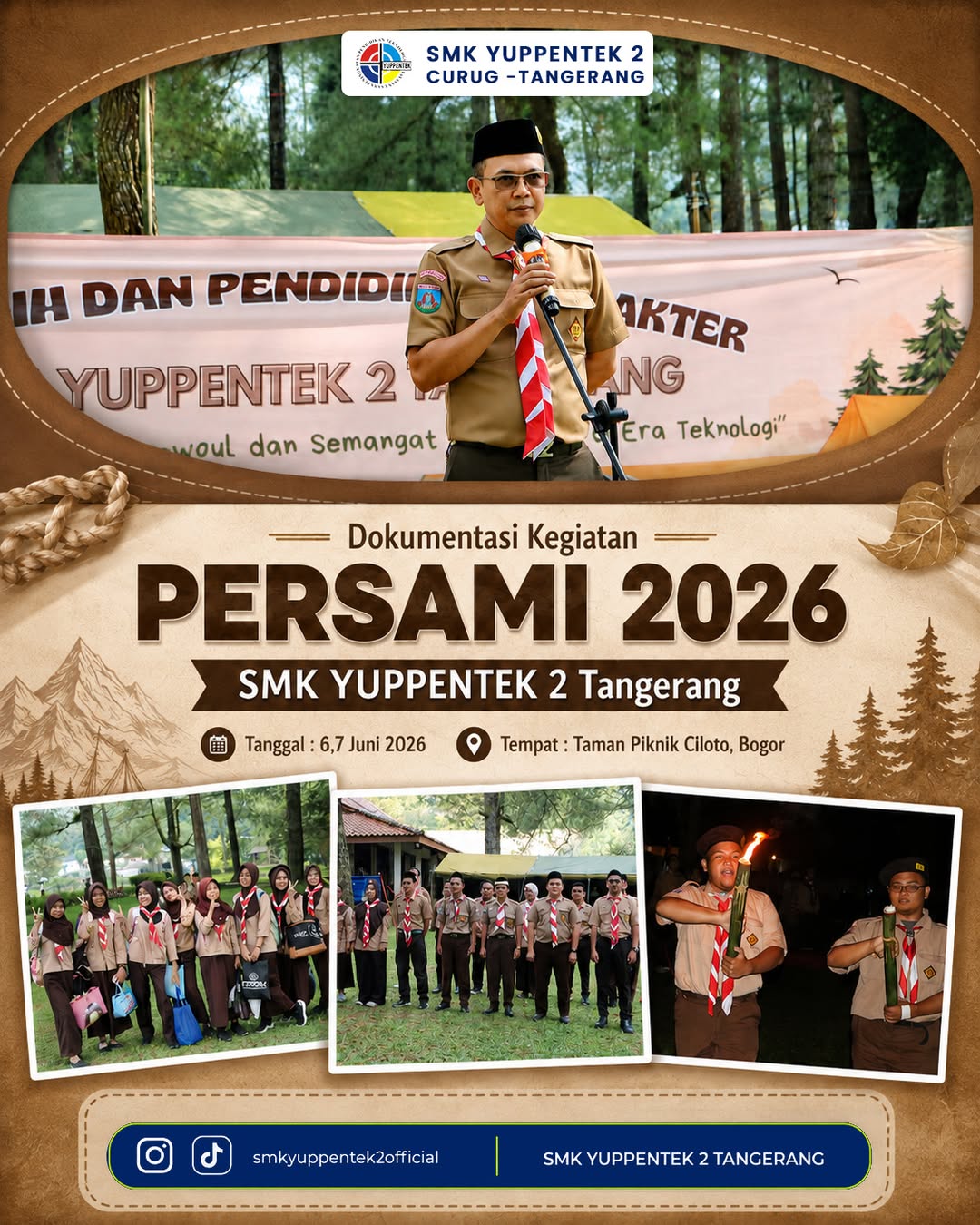 Kegiatan PERSAMI 2026 SMK YUPPENTEK 2 Tangerang di Taman Piknik Ciloto Bogor